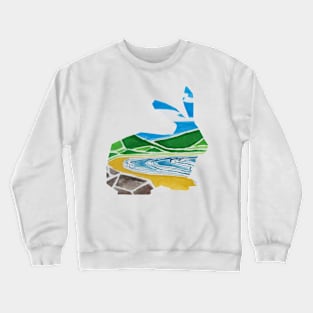 Geometric landscape bunny Crewneck Sweatshirt